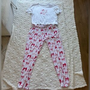 Ardene Women Pyjama Set - White and Pink